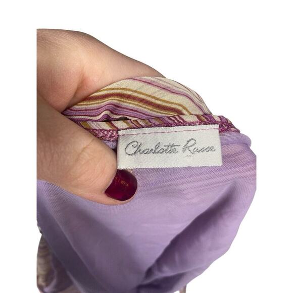 Charlotte Russe Y2K Tank Top Crop Chiffon L Whimsigoth Bratz Fairycore Purple - Picture 10 of 11